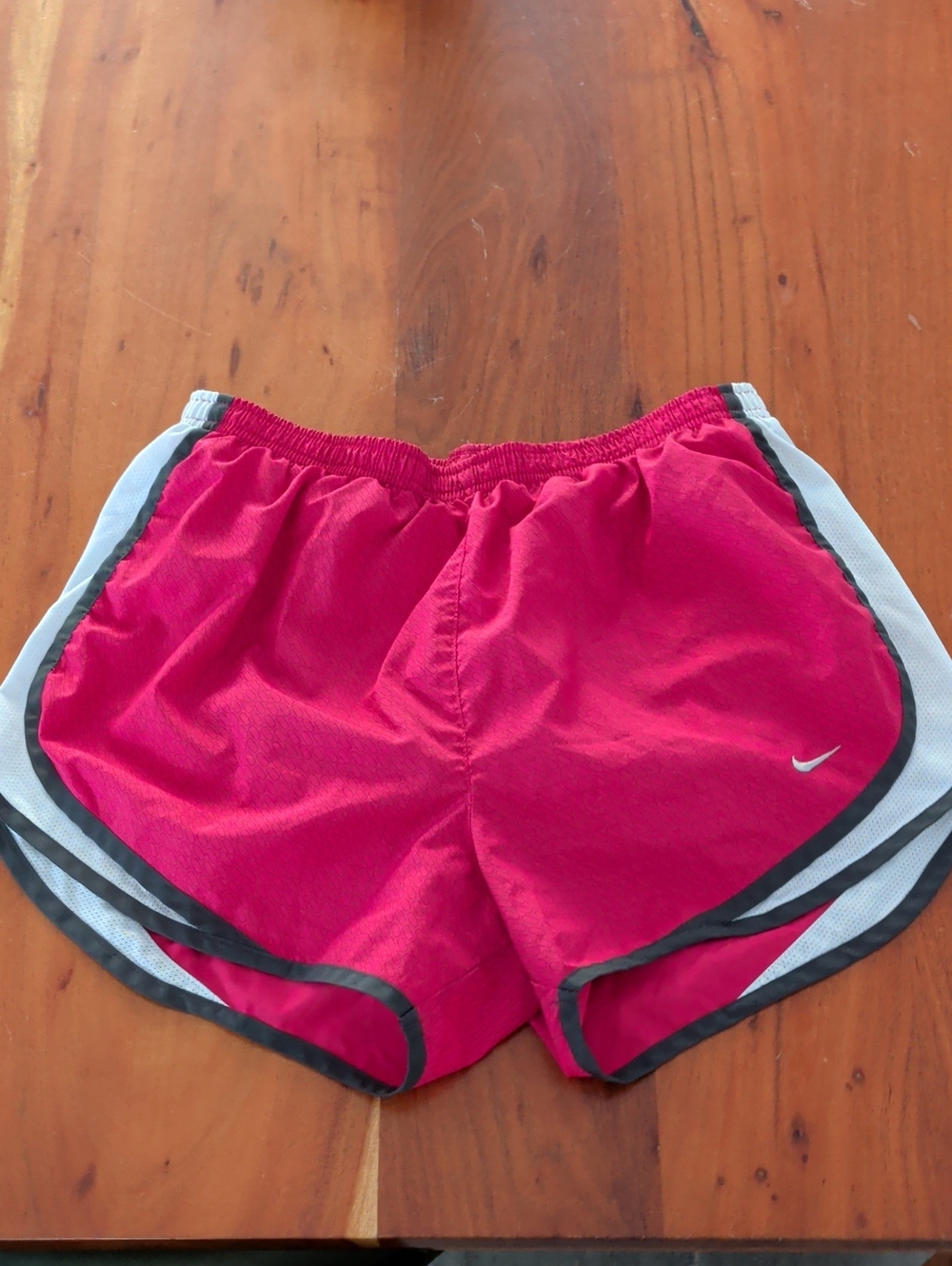 Nike Women's Hot Pink Athletic Shorts with White Trim
